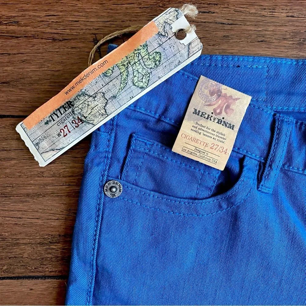 NWT MEK Denim Tyler Cigarette Blue Pants Size 27 × 34 - Picture 9 of 15